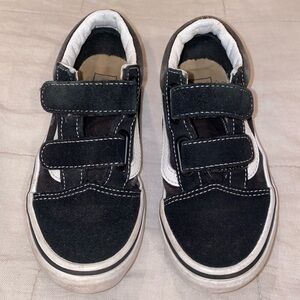 Kids Vans Black/White Velcro